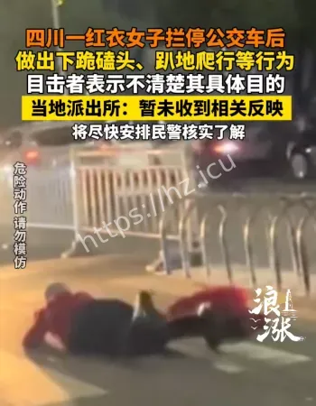 女子拦停公交
